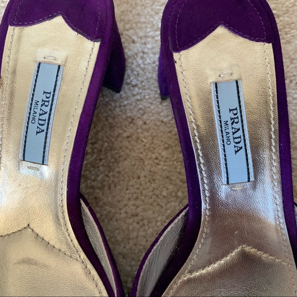 Prada Jeweled-Buckle Suede Mule Slide Sandal 36.5 - Picture 4 of 14